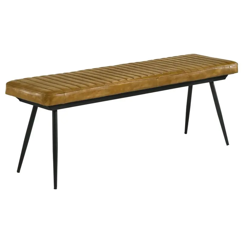 Misty Antique Camel Leather Dining Bench