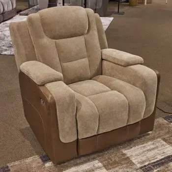 Mixed Motion Single Power Recliner with Adjustable Headrest