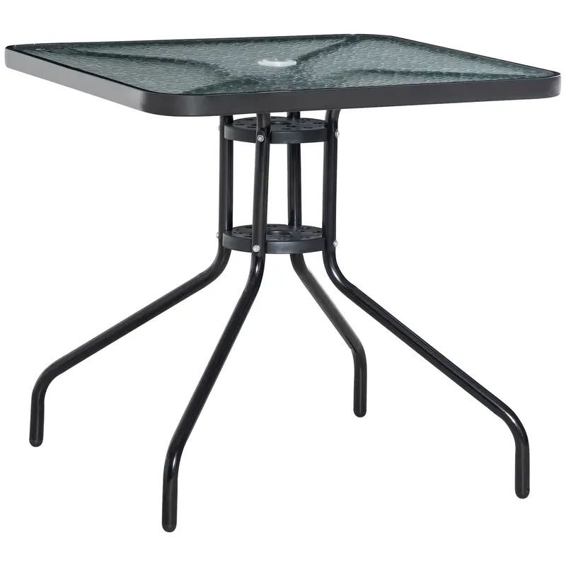 Modern Square Outdoor Patio Table – Compact Garden Dining Surface