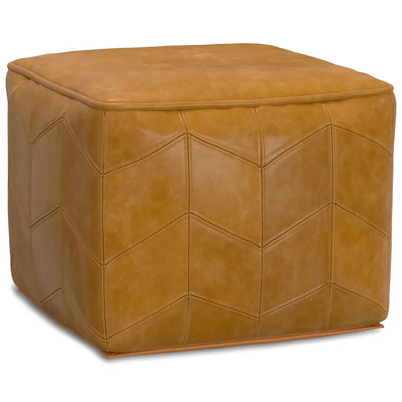 Morden Square Fabric Pouf – Brown