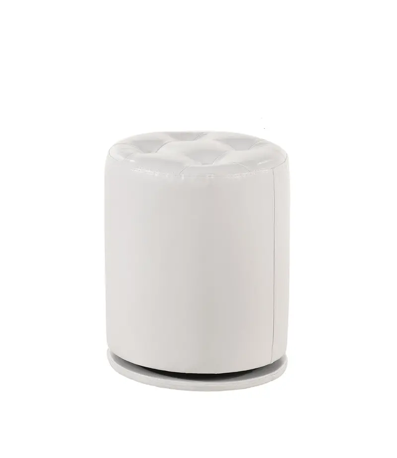 Morgan White Swivel Round Bar Stool