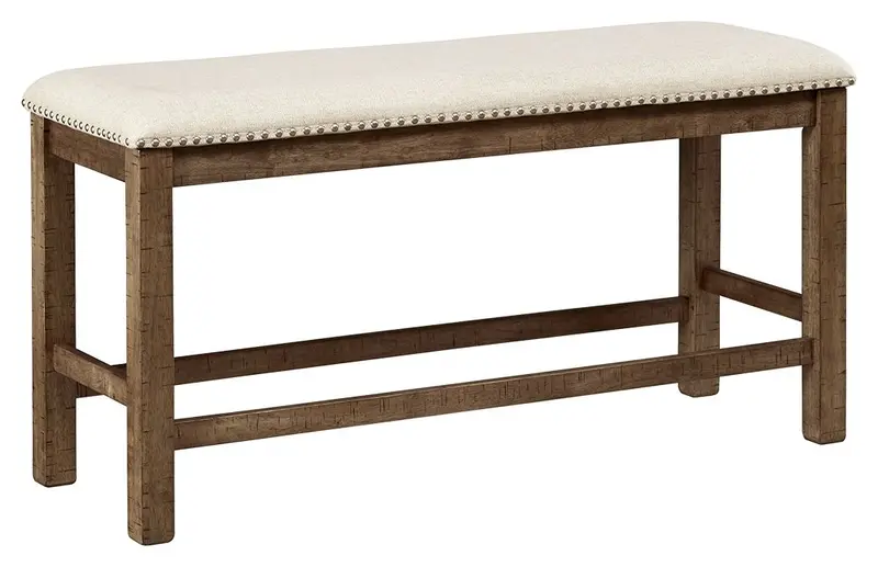 Moriville Beige Double Upholstered Bench