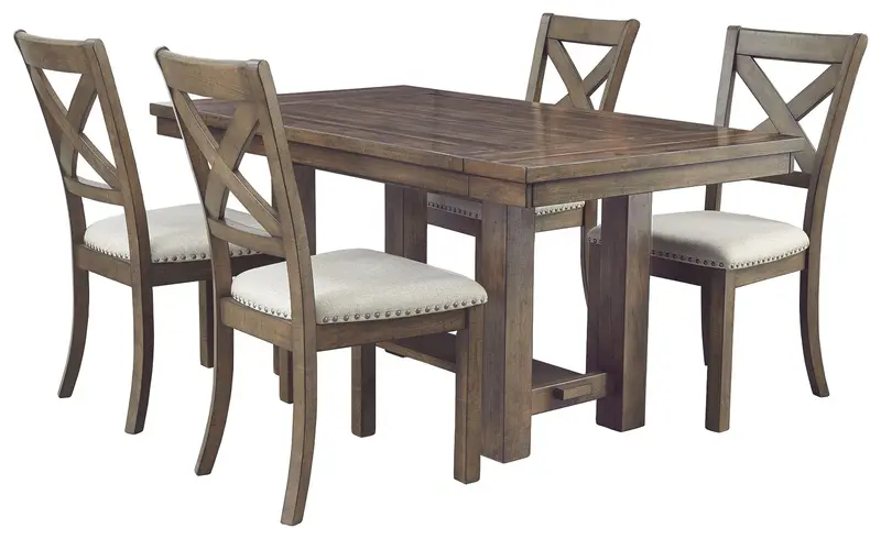 Moriville Extendable Rectangular Dining Table – Grayish Brown Wood Finish