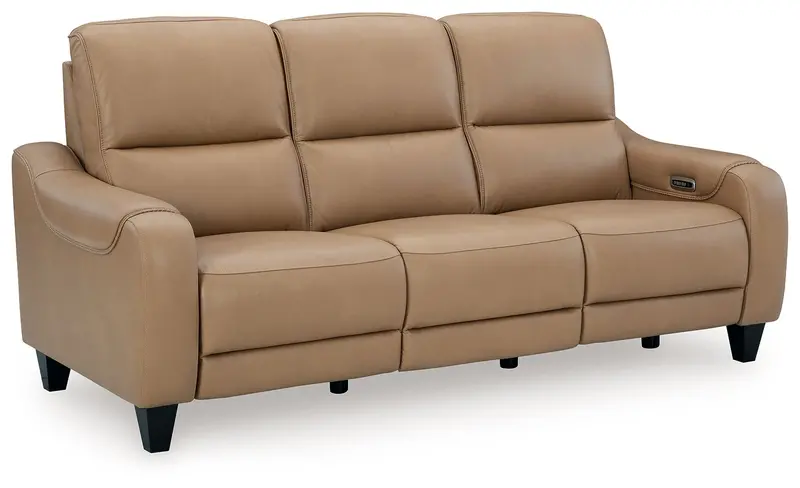 Mosswell Toffee Power Reclining Sofa with Adjustable Headrest