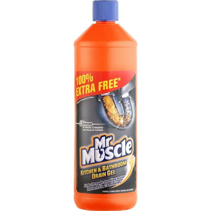 Mr Muscle Drain Gel for Kitchens & Bathrooms – 500ml Clog Remover