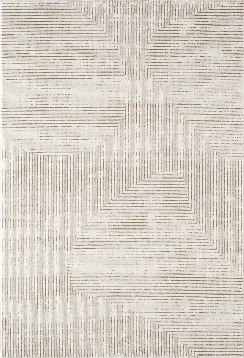Myra Ivory Power-Loomed Area Rug – 6’6″ x 9’0″