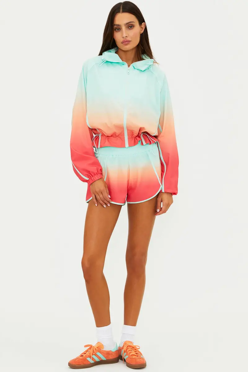 Nadia High-Waisted Shorts – Guava Jelly Ombre Detail