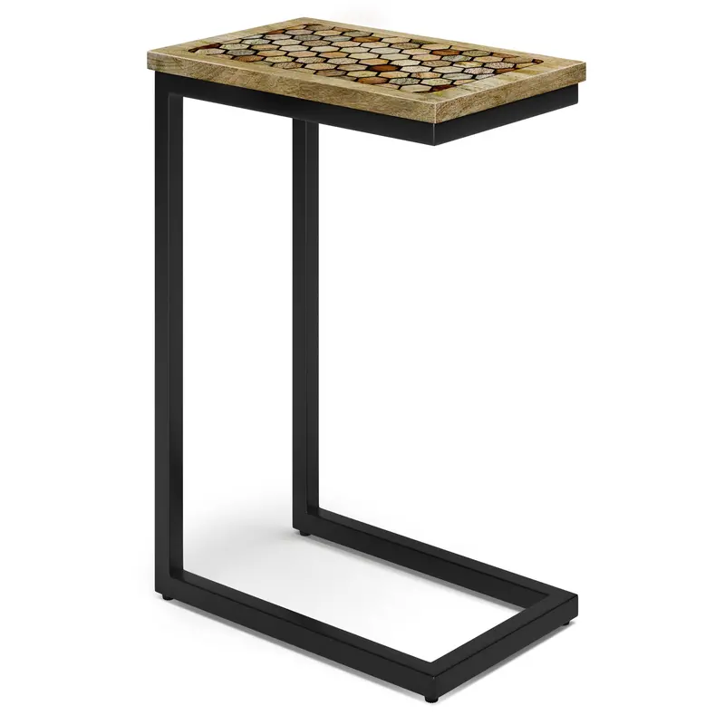 Natural-Finish C-Shaped Side Table – Davisville Series