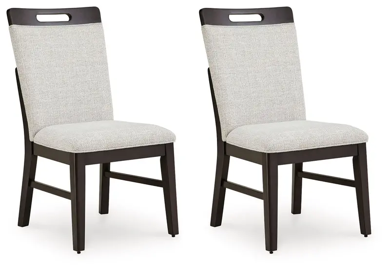 Neymorton Light Gray and Brown Upholstered Dining Chair Set (2)