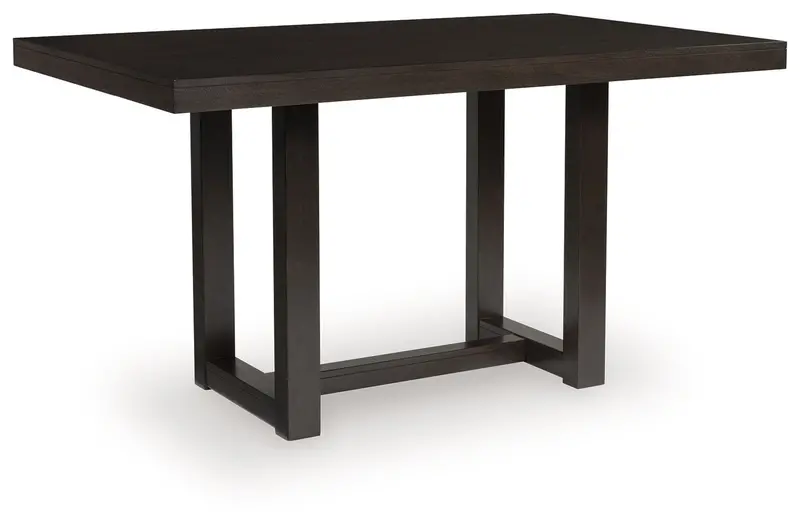 Neymorton Rectangular Counter-Height Dining Table – Dark Grayish Brown Woodgrain