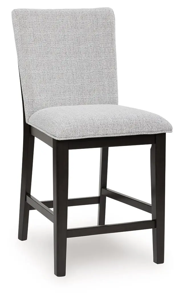 Neymorton Upholstered Barstools – Set of 2 Dark Grayish-Brown Counter Chairs