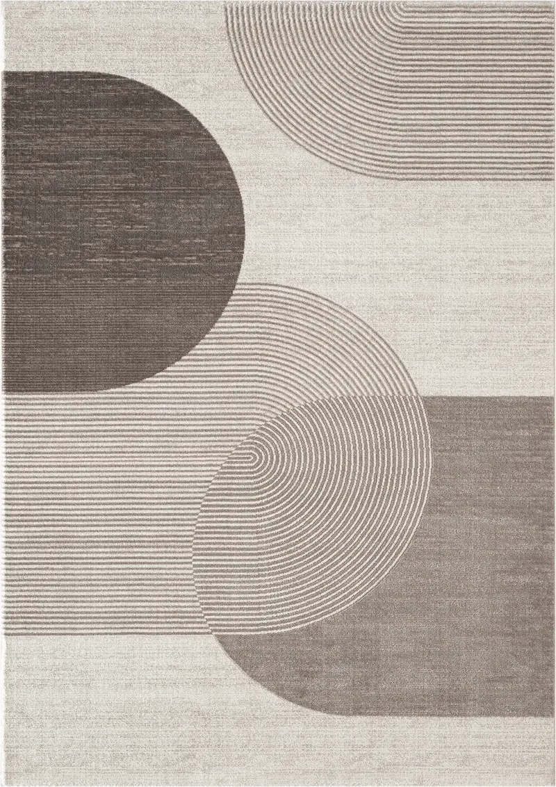 Nubia Brown Power-Loomed Area Rug – 6’6″ x 9’0″