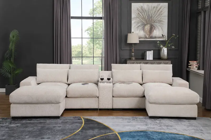 Nyeisha Upholstered Sofa with Detachable Chaise