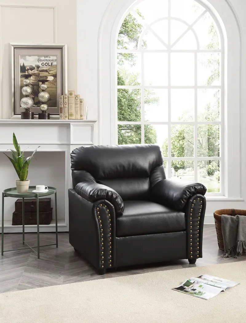 Olney Black Accent Chair with Clean Lines