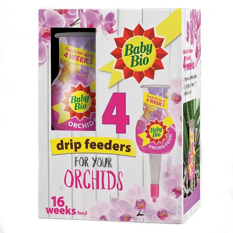 Orchid-Specific Drip Feeders – 4-Pack Liquid Fertilizer Dispensers (40ml)