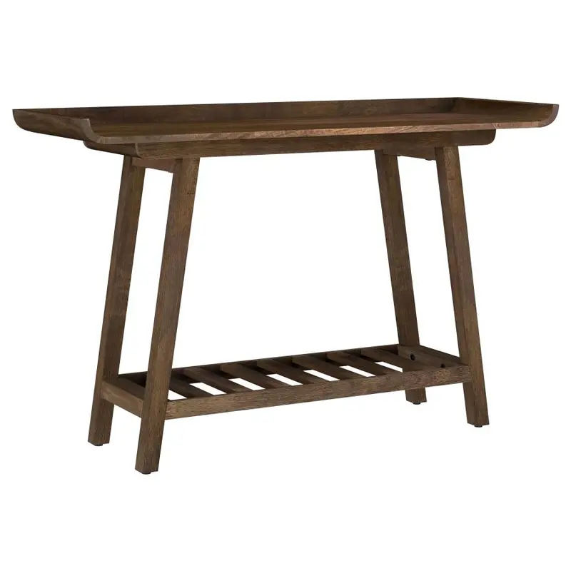 Ornelas Slatted Console Table in Mango Brown Finish