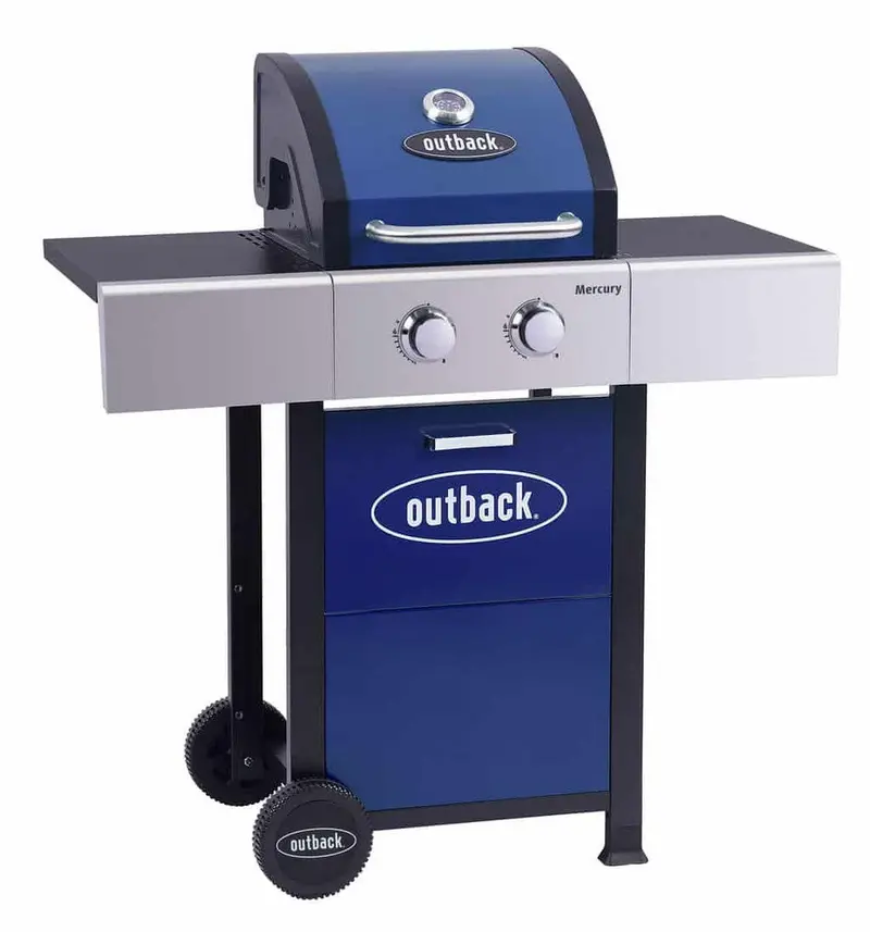 Outback Mercury 2-Burner Gas Grill – Stainless Steel & Enamel, 117 cm