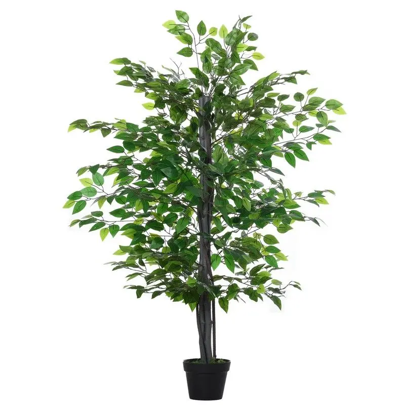 Outsunny 145cm Artificial Banyan Tree with Cement Planter for Indoor or Outdoor Decor