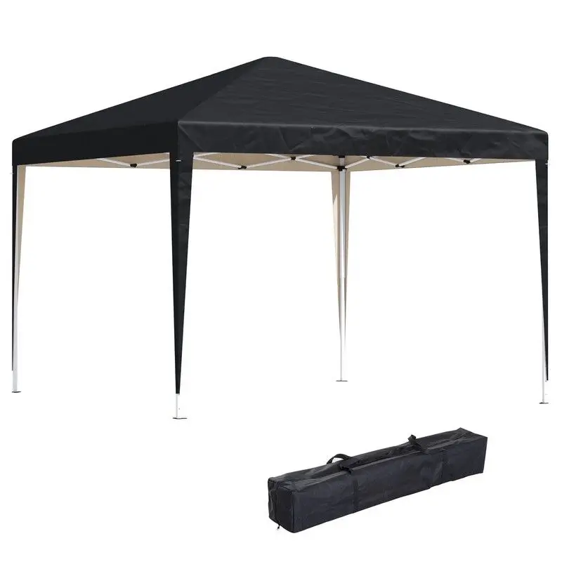 Outsunny 3m x 3m Heavy-Duty Pop-Up Gazebo – Black Folding Marquee for Weddings, Events, and Outdoor Use