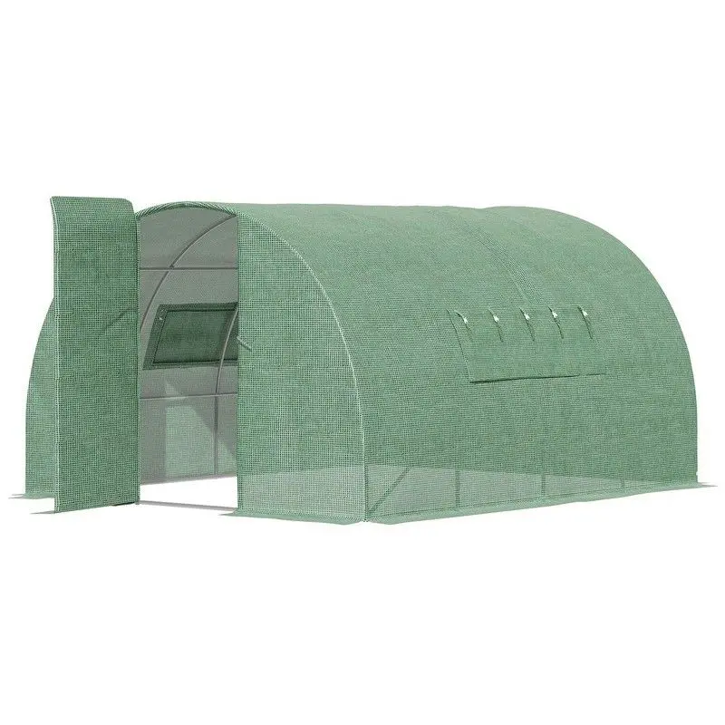 Outsunny Reinforced 4x3x2m Walk-In Polytunnel Greenhouse
