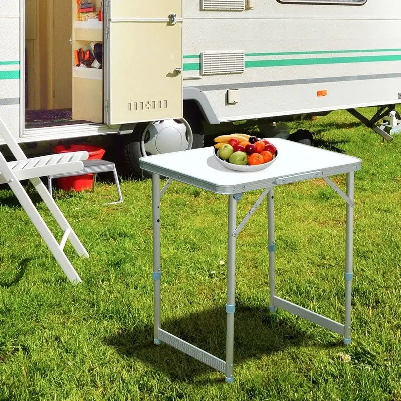 Outsunny Silver-Finished Foldable Patio Picnic Table
