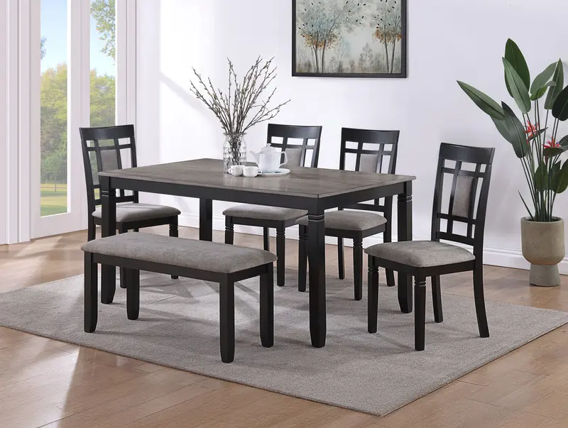 Paige 6-Piece Dinette Set Featuring Dining Bench