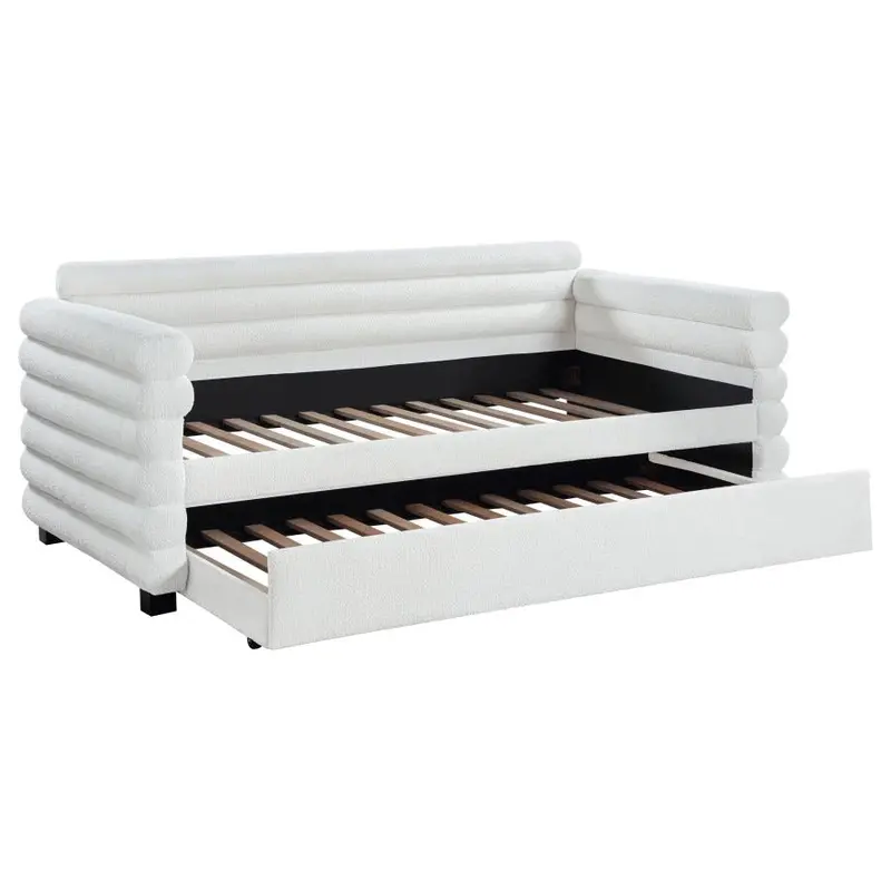 Patricia Bouclé Upholstered Daybed with Integrated Trundle