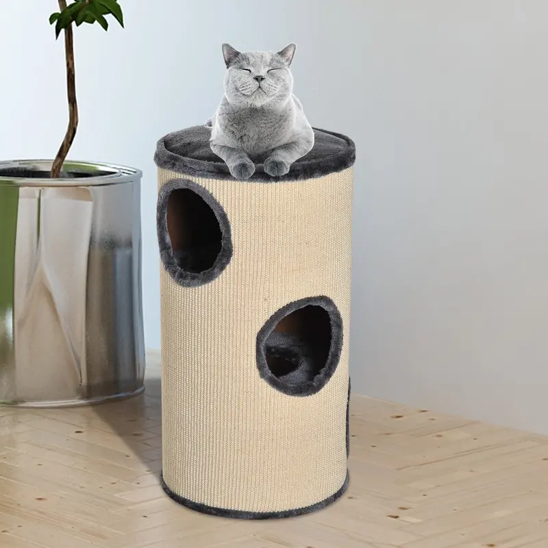 PawHut Cat Tree Tower – Multi-Level Climbing & Scratching Activity Center
