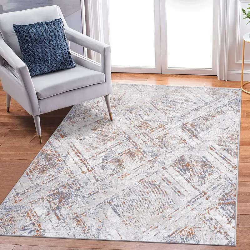 Payas Beige Geometric Area Rug – 5 ft x 7 ft
