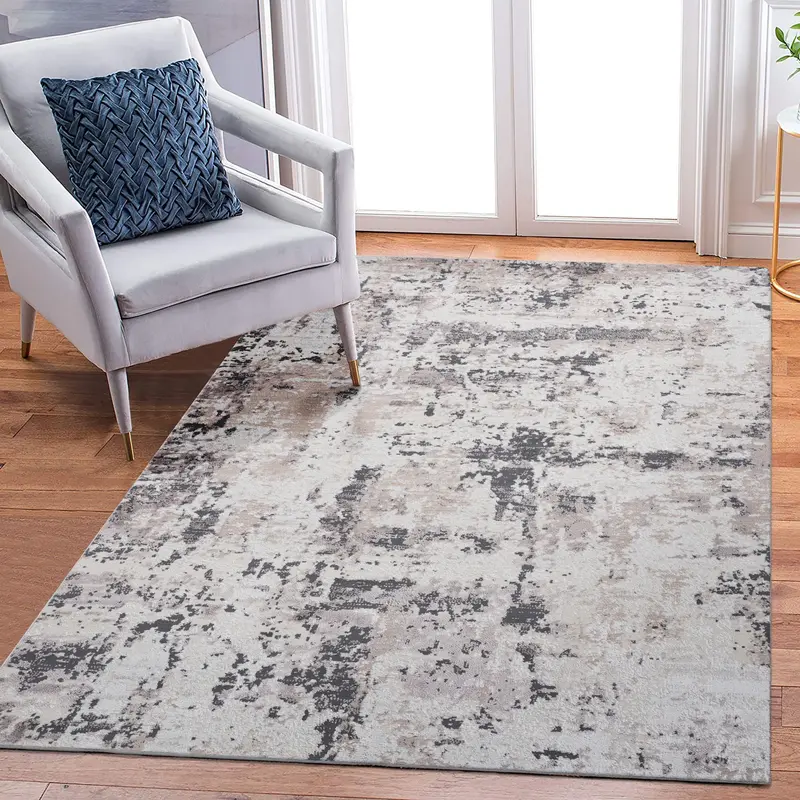 Payas Cream and Brown 6 ft x 9 ft Warm-Tone Abstract Area Rug