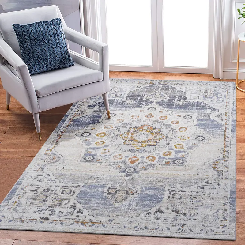 Payas Cream and Gold 8 ft x 10 ft Elegant Medallion Rug