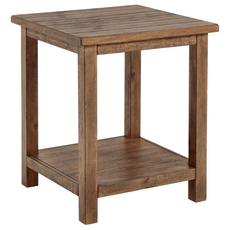 Payne Wood Shelf End Table – Minimalist Side Table with Lower Storage Shelf