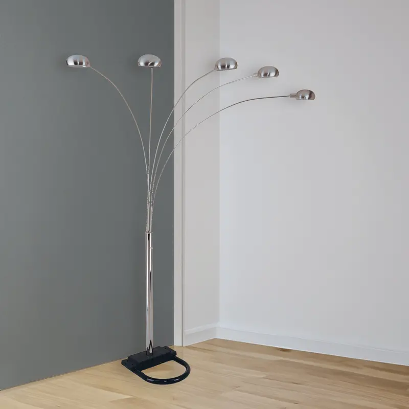 Pewter-Shaded Contemporary Floor Lamp
