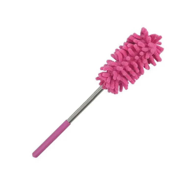 Pink Extendable Microfibre Cleaning Brush with Telescopic Handle