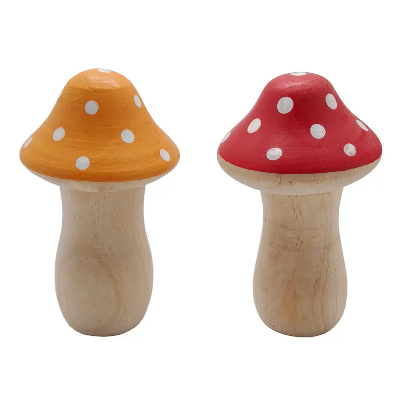 Polka-Dot Toadstool Ornament – 12cm Playful Mushroom Decoration in Red or Orange by Hamilton McBride