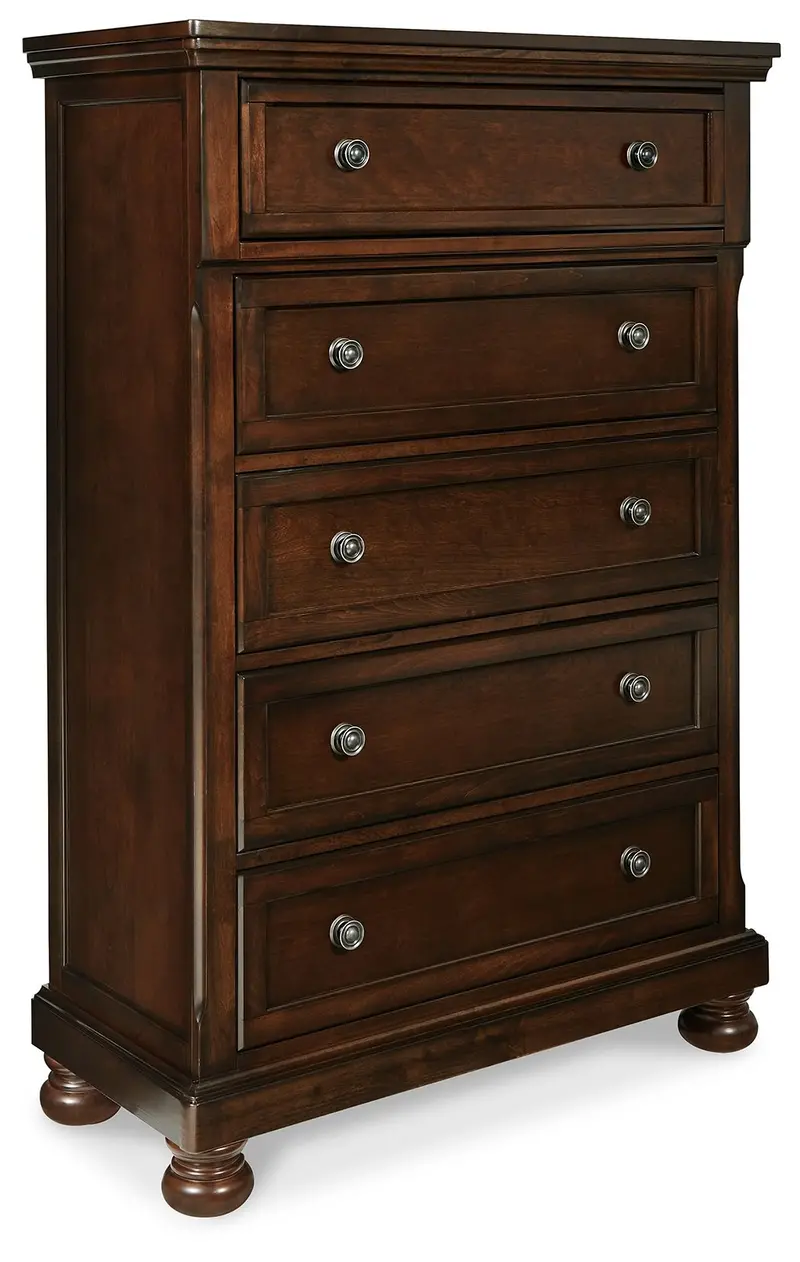 Porter Rustic Brown Chest – Distressed Wood Bedroom Storage