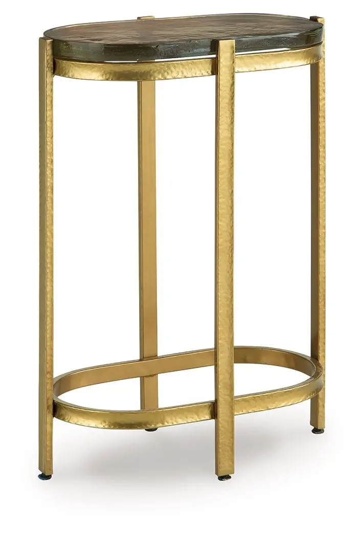 Porterville Metallic Gold Accent Table with Sleek Round Profile