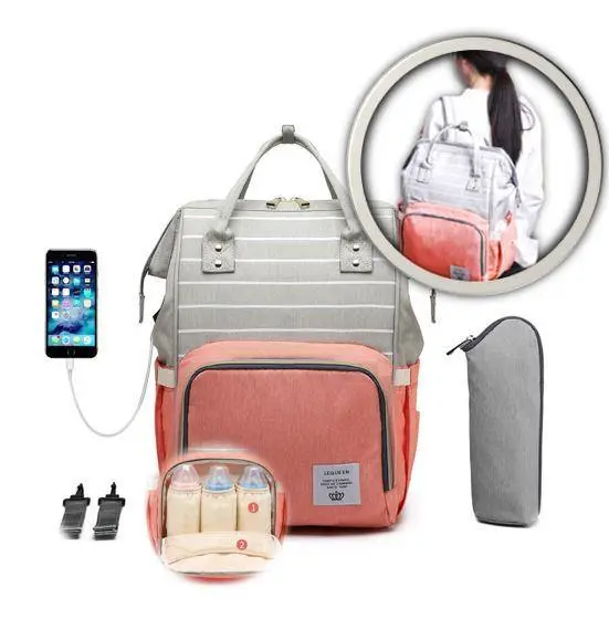 Premium Diaper Backpack Featuring USB Charging Port and Organized Compartments