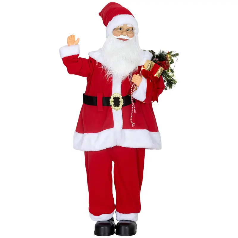 Premium Fabric Santa Claus Decoration – 120cm Standing Holiday Figure with Realistic Details