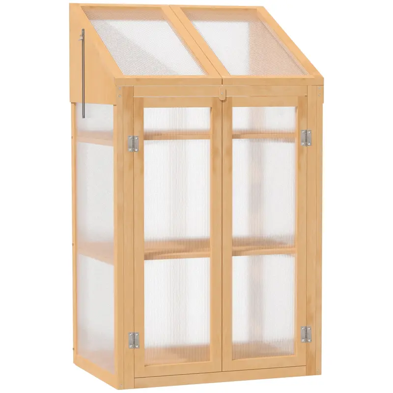 Premium Wooden Cold Frame with Lift-Up Roof and Double Access Doors