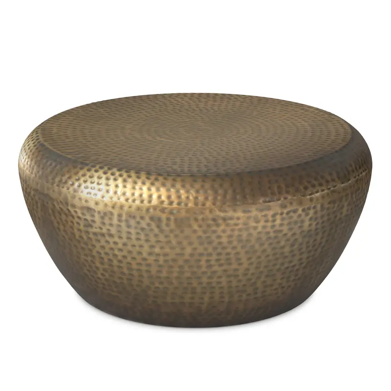Preston Oval Coffee Table Featuring Antique Gold Metal Frame