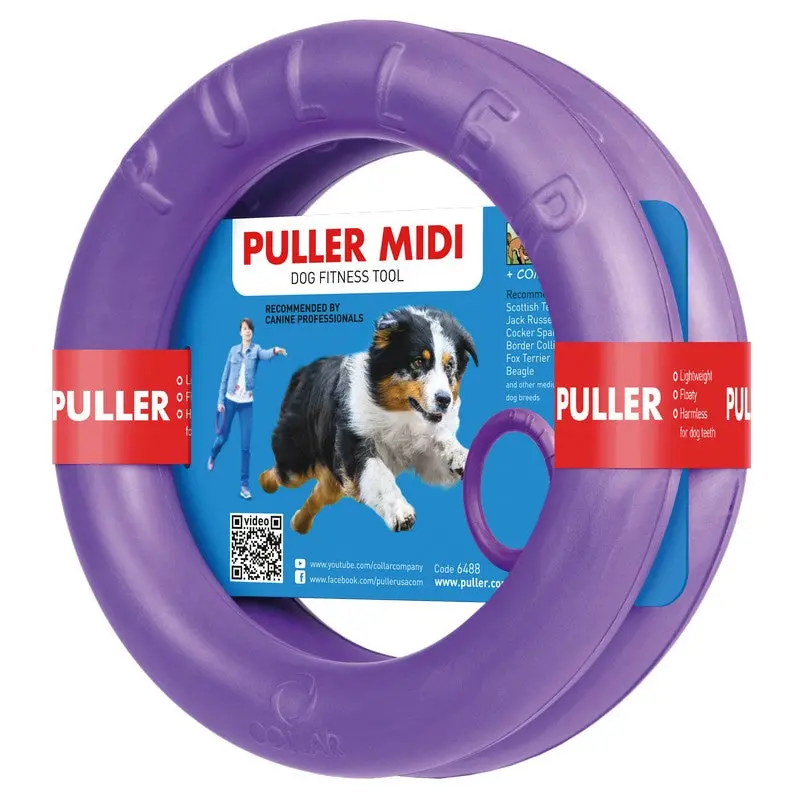 PULLER Soft Plastic Frisbee for Small Dogs – Vibrant Purple 20 cm Disc for Indoor/Outdoor Play