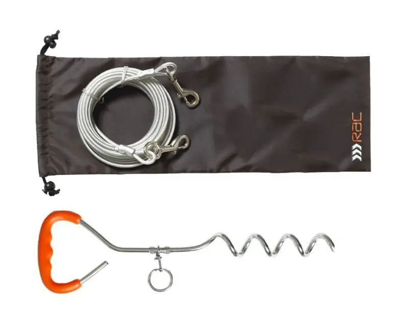 RAC Heavy-Duty Tie-Out Stake with Steel Cable for Dogs