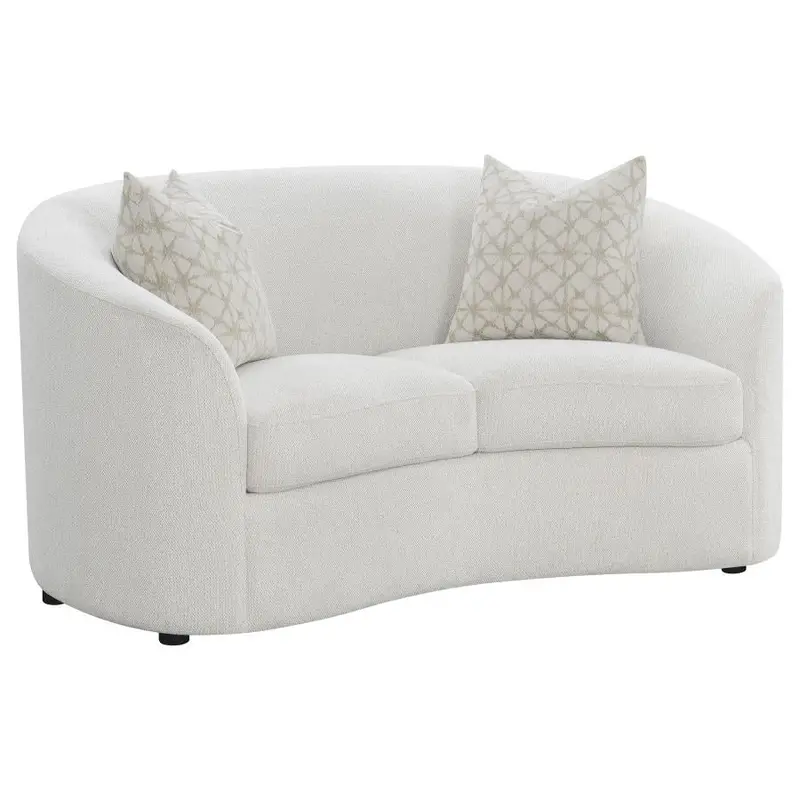 Rainn Latte Bouclé Sloped Arm Loveseat