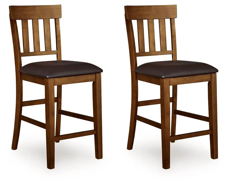 Ralene Medium Brown Upholstered Barstools (Set of 2)