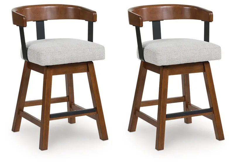 Ralene Swivel Barstools – Set of 2 in Medium Brown Leatherette