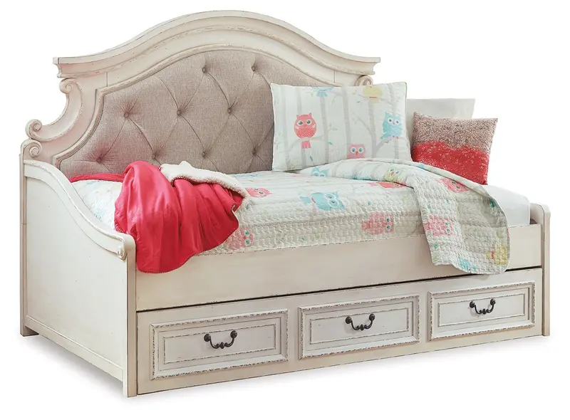Realyn Twin Daybed with Hidden Storage – Chipped White Urban Design