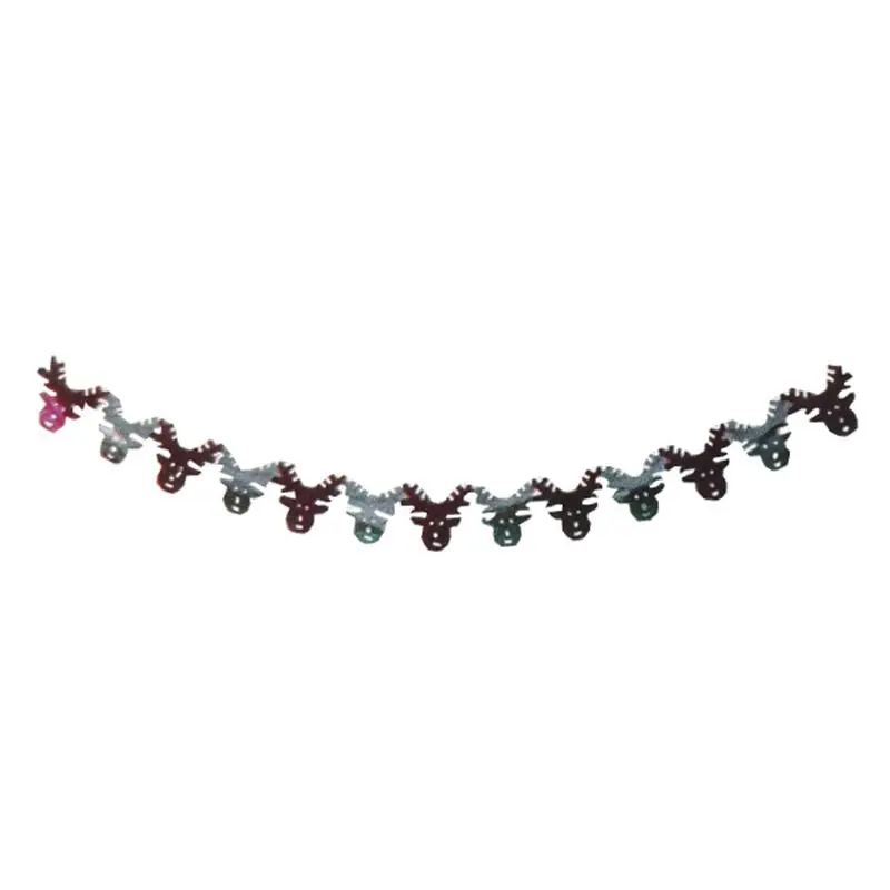 Red and Gold Reindeer-Themed Christmas Garland – 6in x 9ft Festive Trim