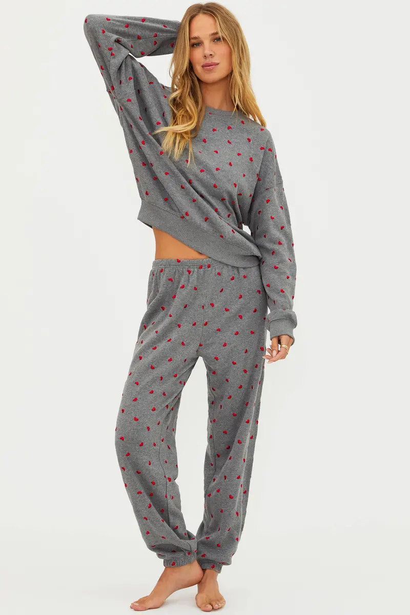 Red Love Hearts Nash Sweatpant