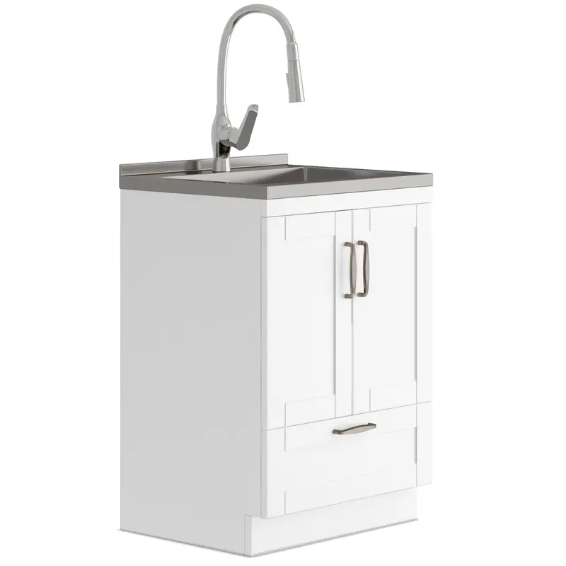 Reed Upgraded Laundry Cabinet with Retractable Faucet & Stainless Steel Sink